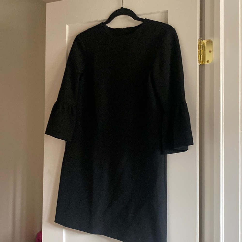 Zara black mini dress with bell sleeves